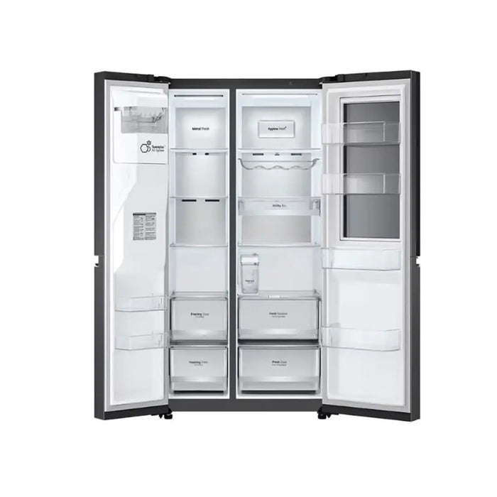 LG Instaviewª Side By Side 617 Litres Refrigerator| UV Nanoª| Linear Coolingª| ThinQª| Matte Black Color
