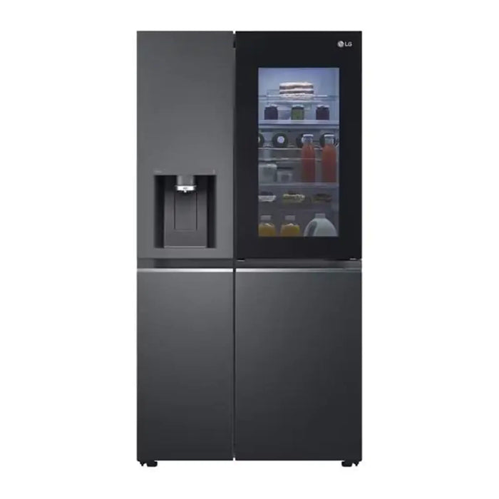 LG Instaviewª Side By Side 617 Litres Refrigerator| UV Nanoª| Linear Coolingª| ThinQª| Matte Black Color