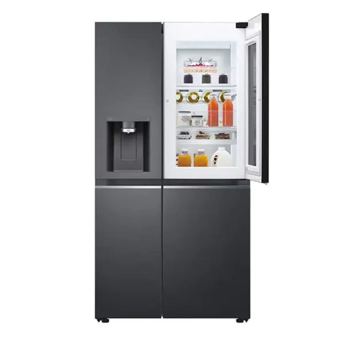 LG Instaviewª Side By Side 617 Litres Refrigerator| UV Nanoª| Linear Coolingª| ThinQª| Matte Black Color