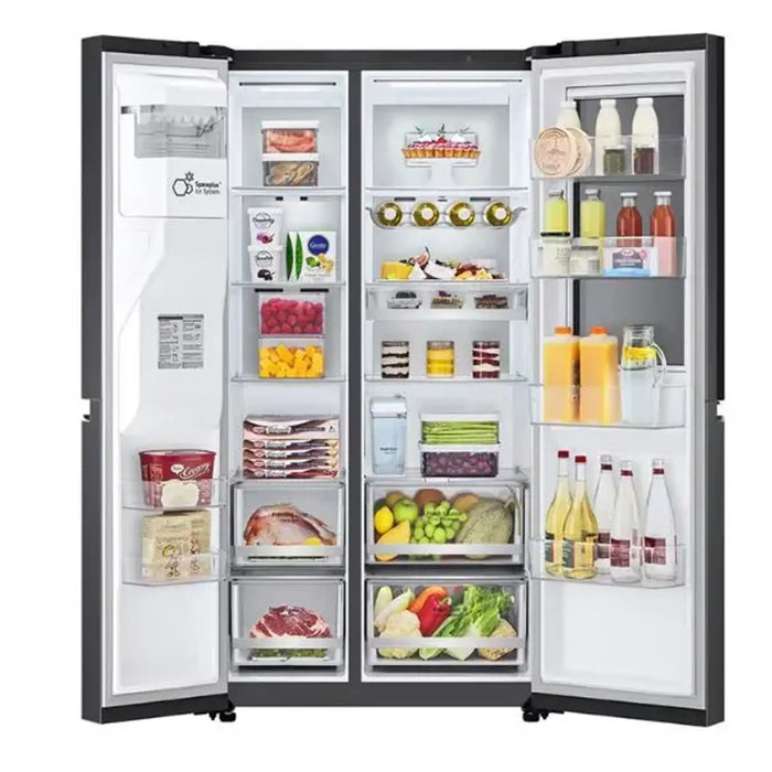 LG Instaviewª Side By Side 617 Litres Refrigerator| UV Nanoª| Linear Coolingª| ThinQª| Matte Black Color
