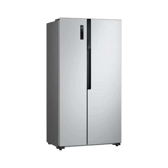 LG 509 Liter Side-by-Side Refrigerator| Inverter Compressor| Silver|335L Fridge| 174L Freezer| Multi Air Flow| Tempered Glass Shelves |LED Display|GRFB587PQAM