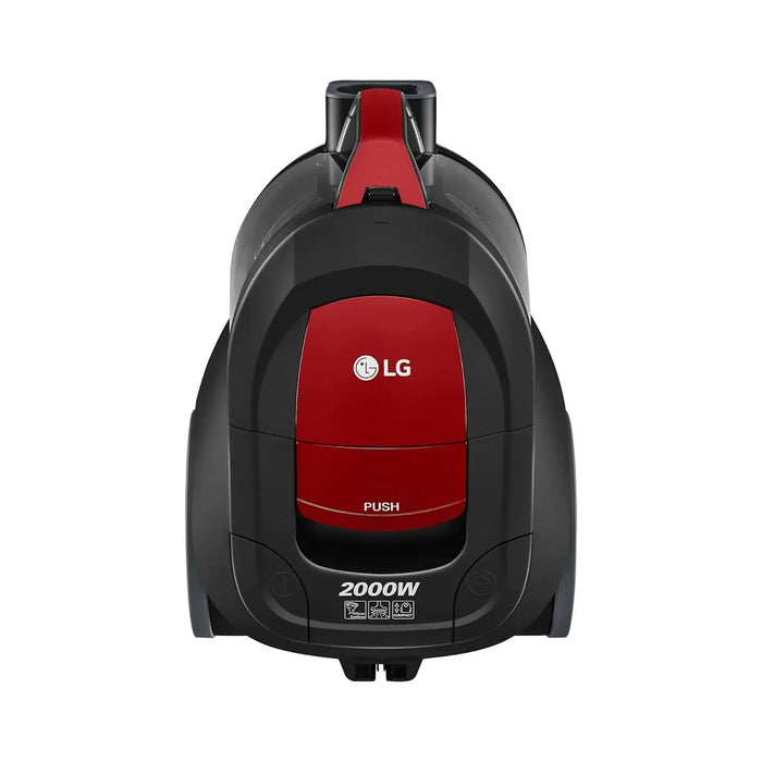 LG Bagless Vacuum Cleaner | 1.3 Liter Dust Capacity | Long Lasting Suction Power | 2000 Watt | Hepa 11 Filter | Telescopic Pipe | Ellipse Cyclone System | Black With Red Finish | VC5420NNTR