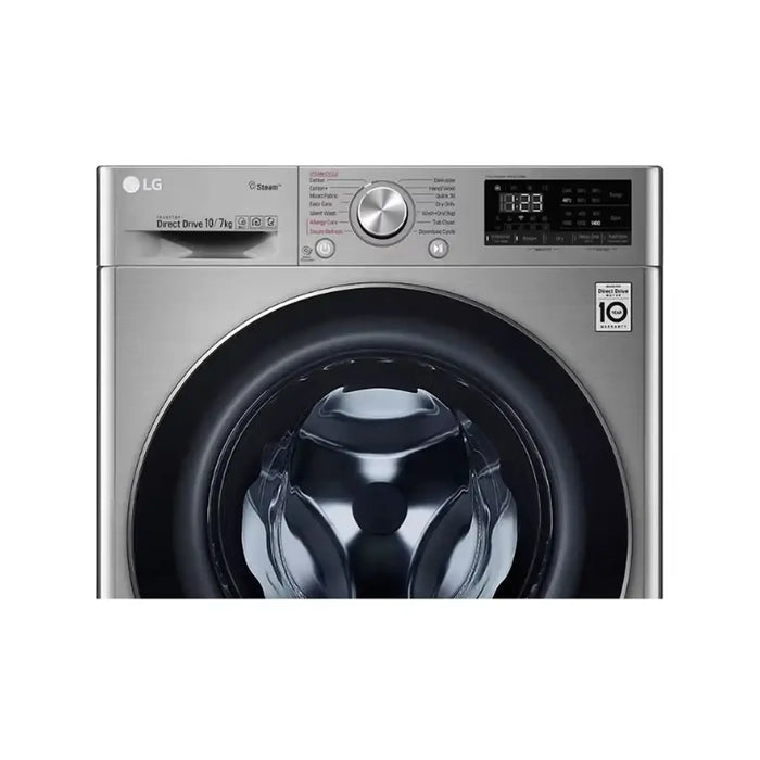 LG 10 Kg Wash| 7 Kg Dry 1400 Rpm Front Load Washer Dryer | Silver |F4V5RGP2T