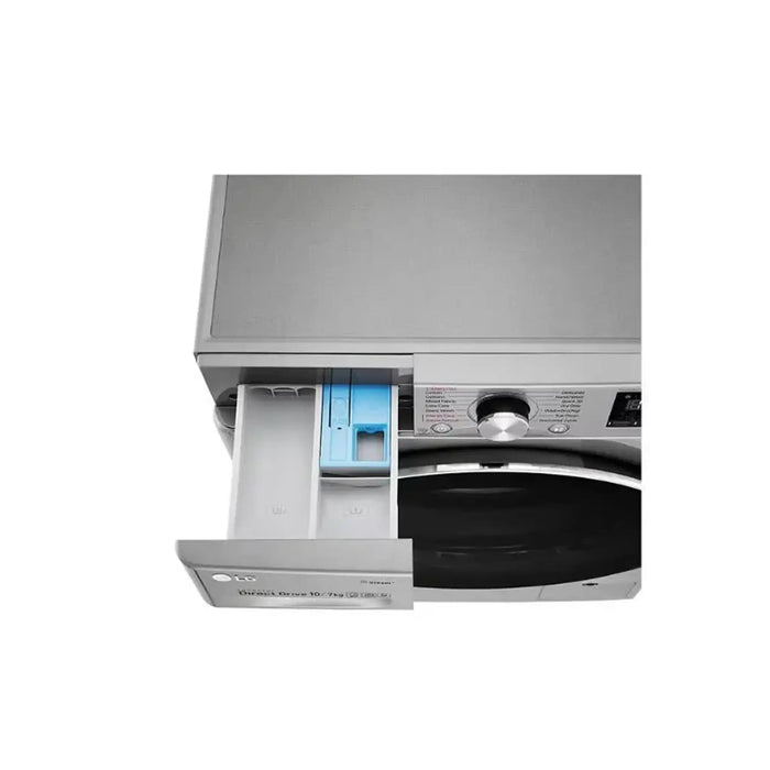 LG 10 Kg Wash| 7 Kg Dry 1400 Rpm Front Load Washer Dryer | Silver |F4V5RGP2T