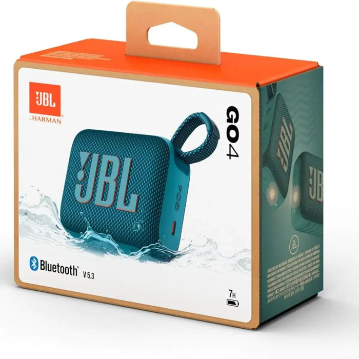 JBL Go 4 | Ultra-portable JBL Pro Sound with punchier bass | Up to 7 hours playtime | Waterproof and dustproof | Blue