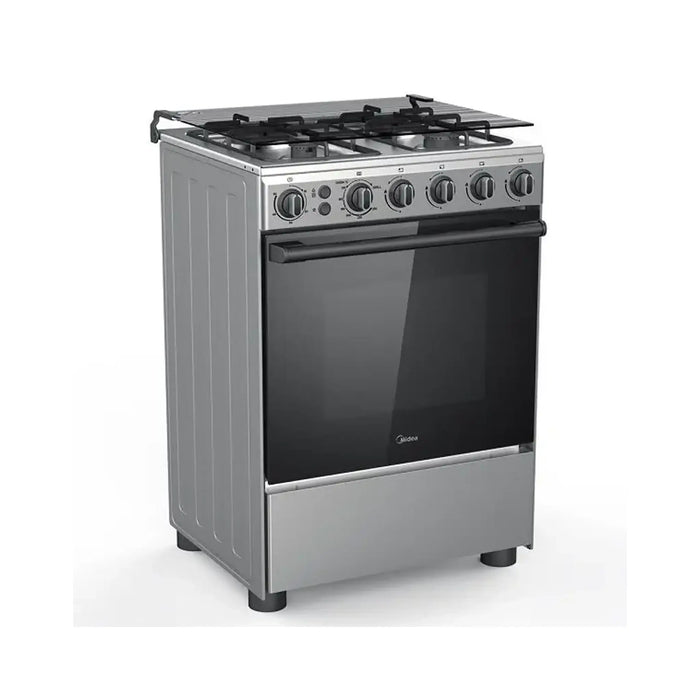 Midea 60x60cm Gas Cooking Range 4 Burners Steel Panel with Oven and Grill | CME6060