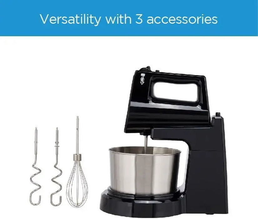 Midea 5-in-1 Hand Mixer & Stand Mixer | 400W Motor | 2L Stainless Steel Bowl | 5 Speeds + Turbo | Kneads, Mixes, Whips & Whisks | HM0293A