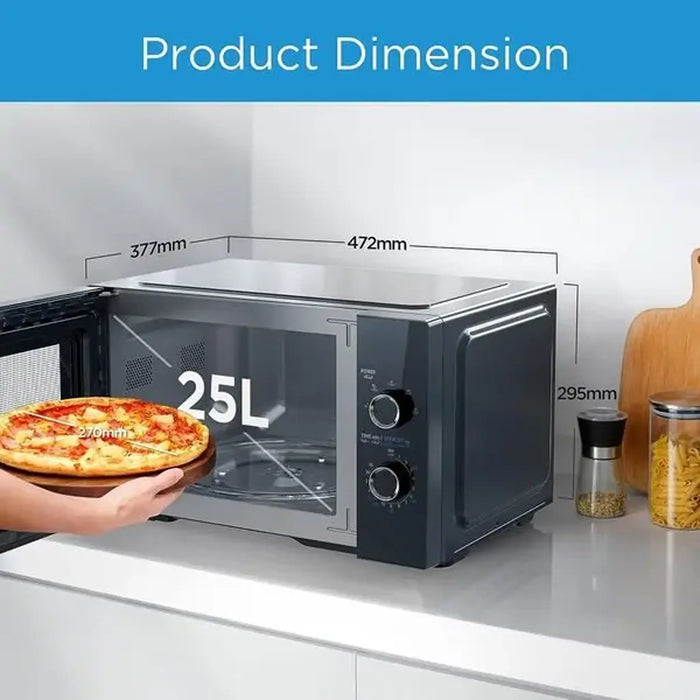 Midea 25 Liters Solo Microwave Oven | 5 Power Levels | 800W | Child-Safety-Lock | Defrost Function | 35 Minutes Timer | Fast Reheat | Pull Open Door Handle | Good for Home & Office | Black | MM8P022KG-BK