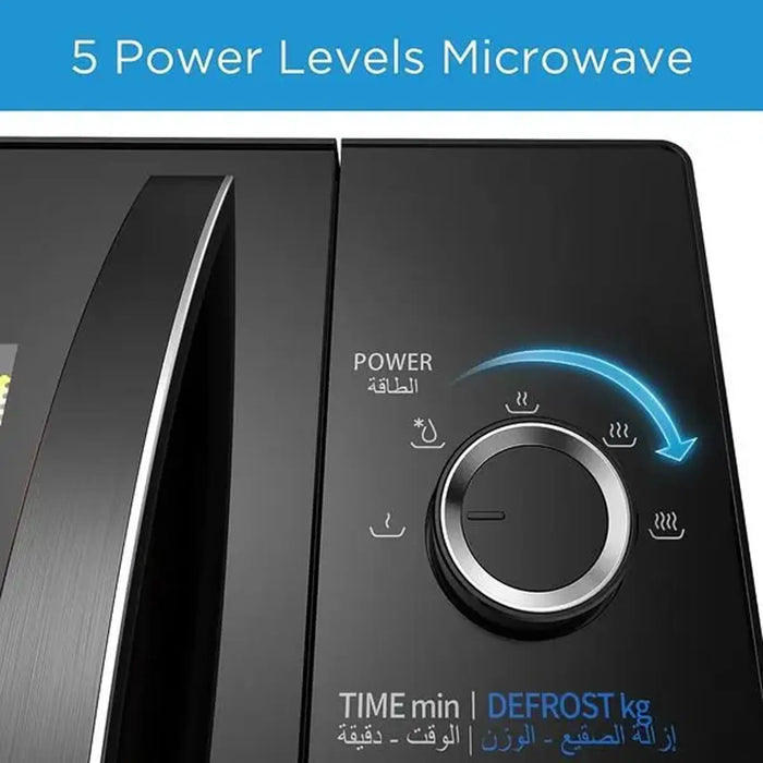 Midea 25 Liters Solo Microwave Oven | 5 Power Levels | 800W | Child-Safety-Lock | Defrost Function | 35 Minutes Timer | Fast Reheat | Pull Open Door Handle | Good for Home & Office | Black | MM8P022KG-BK