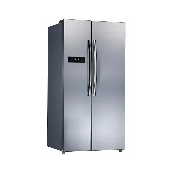 Midea 690L Gross Side By Side 2 Door Refrigerator HC689WENS | Frost Free Fridge Freezer With Humidity Control| Electronic Touch Screen With LED Display| Multi-Air Flow| Adjustable Door Racks| Silver