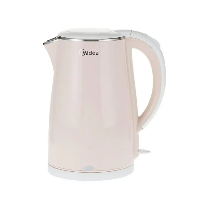 Midea 1.7L Stainless Steel 2200W Cordless Electric Kettle | 360¡ Swivel Base | Double Wall Cool Touch Body | Power Cord Storage | Auto Cut-off Function | One Touch Lid Opening | Light Orange | MKHJ1705R