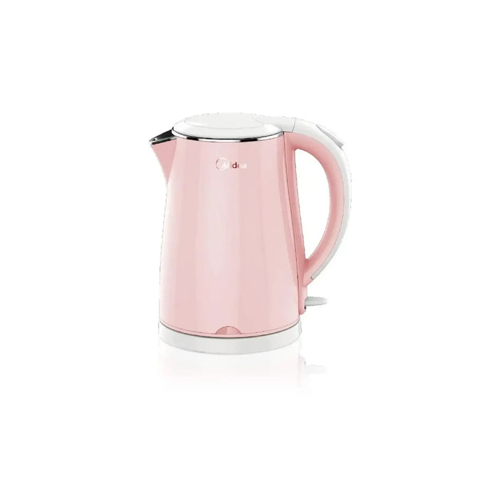 Midea 1.7L Stainless Steel 2200W Cordless Electric Kettle | 360¡ Swivel Base | Double Wall Cool Touch Body | Power Cord Storage | Auto Cut-off Function | One Touch Lid Opening | Light Orange | MKHJ1705R