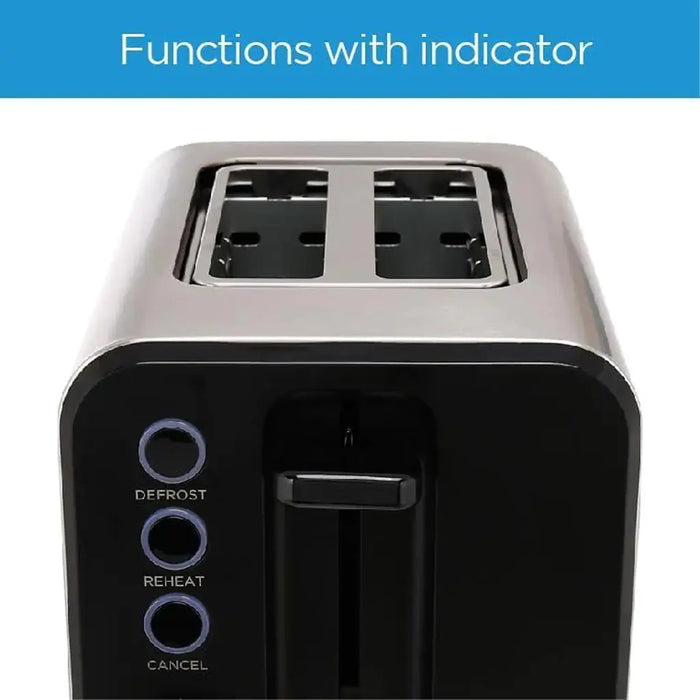 Midea 2-Slice Toaster | 950W | Adjustable Browning Control | Removable Crumb Tray | Automatic Pop-Up | Defrost, Warm, Cancel Functions | Auto Power Cut-Off | 7 Level Settings | White | MTRW2L20W