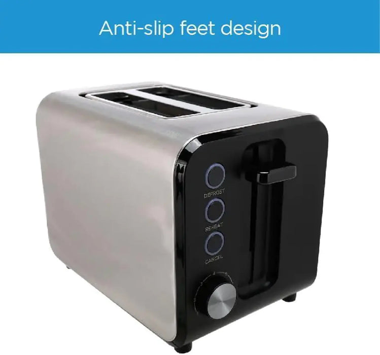 Midea 2-Slice Toaster | 950W | Adjustable Browning Control | Removable Crumb Tray | Automatic Pop-Up | Defrost, Warm, Cancel Functions | Auto Power Cut-Off | 7 Level Settings | White | MTRW2L20W