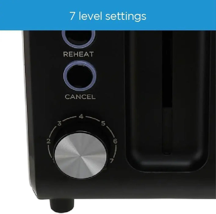 Midea 2-Slice Toaster | 950W | Adjustable Browning Control | Removable Crumb Tray | Automatic Pop-Up | Defrost, Warm, Cancel Functions | Auto Power Cut-Off | 7 Level Settings | White | MTRW2L20W