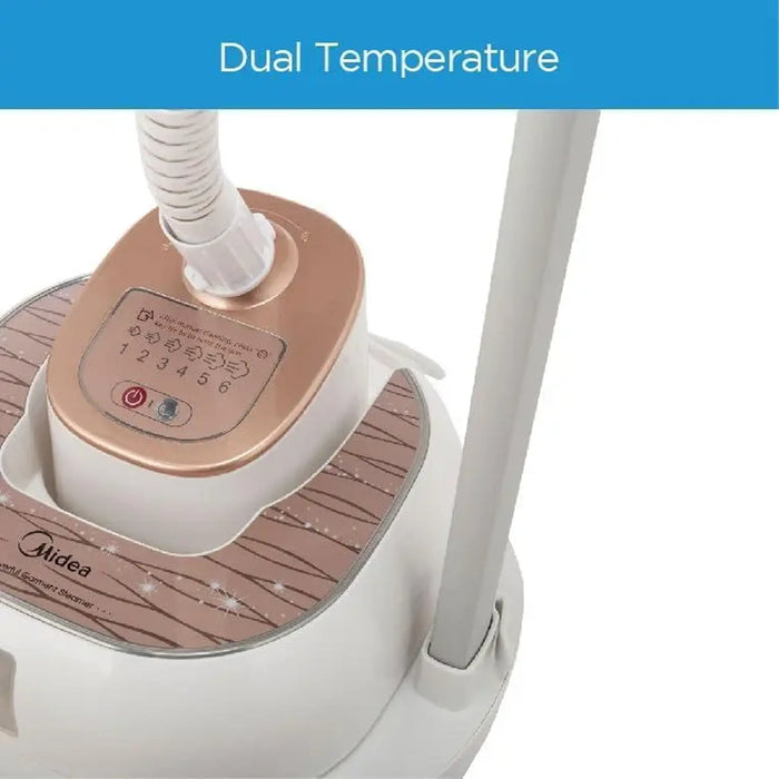 Midea 1800W Digital Garment Steamer | 2L Detachable Tank | Pro Steam & Sanitize | Multi-Angles & Wheels | Attachments Kit | MY-GZ20D2W