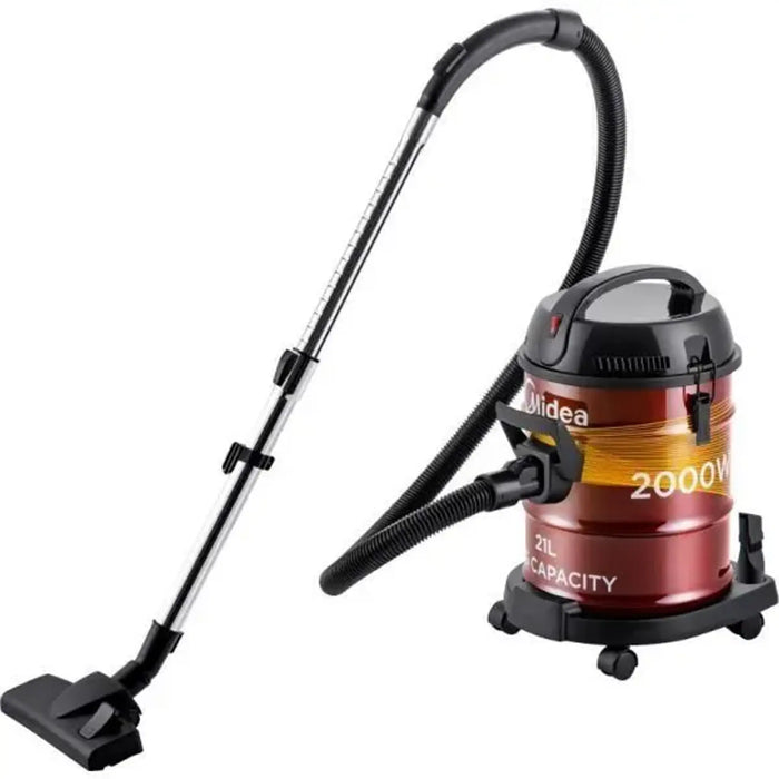 Midea Drum Vacuum Cleaner 2000 Watts | 21 Liters Ultra-Large Tank Dust Capacity | Adjustable Tube | Removable & Washable Filter | Rug-Floor Nozzle | Blower Function | Best for Home & Office | Model: MDVC21