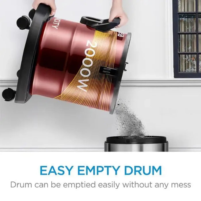 Midea Drum Vacuum Cleaner 2000 Watts | 21 Liters Ultra-Large Tank Dust Capacity | Adjustable Tube | Removable & Washable Filter | Rug-Floor Nozzle | Blower Function | Best for Home & Office | Model: MDVC21