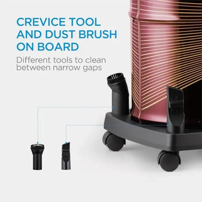 Midea Drum Vacuum Cleaner 2000 Watts | 21 Liters Ultra-Large Tank Dust Capacity | Adjustable Tube | Removable & Washable Filter | Rug-Floor Nozzle | Blower Function | Best for Home & Office | Model: MDVC21