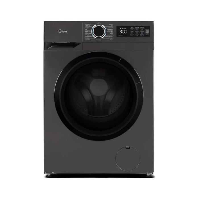 Midea Front Load Washing Machine 8kg Titanium | Inverter Motor | 1400 RPM | Steam Care | Turbo Wash | MF110W80B/T