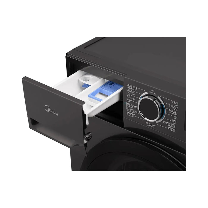 Midea Front Load Washing Machine 8kg Titanium | Inverter Motor | 1400 RPM | Steam Care | Turbo Wash | MF110W80B/T
