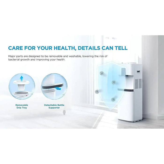 Midea Top Load Water Dispenser | Hot & Cold Water | 3 Temperatures | Child Safety Lock | Stainless Steel Tank | YL2037SW
