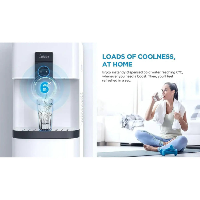 Midea Top Load Water Dispenser | Hot & Cold Water | 3 Temperatures | Child Safety Lock | Stainless Steel Tank | YL2037SW