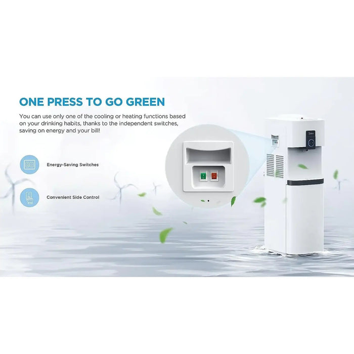 Midea Top Load Water Dispenser | Hot & Cold Water | 3 Temperatures | Child Safety Lock | Stainless Steel Tank | YL2037SW