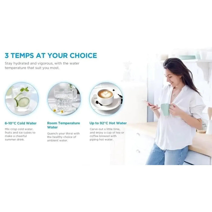 Midea Top Load Water Dispenser | Hot & Cold Water | 3 Temperatures | Child Safety Lock | Stainless Steel Tank | YL2037SW