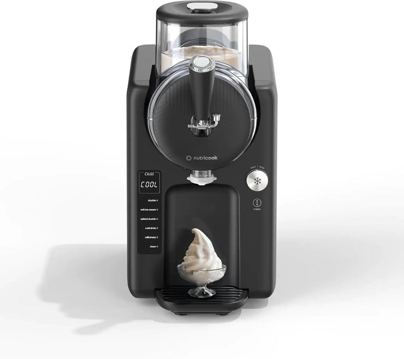 Nutricook Frost Slush & Swirl Soft-Serve Ice Cream And Frozen Treat Maker | 1.8L Capacity | 150W Built-In Compressor | 6 Preset Programs | 7 Texture Settings | Black | NC-FRS330K