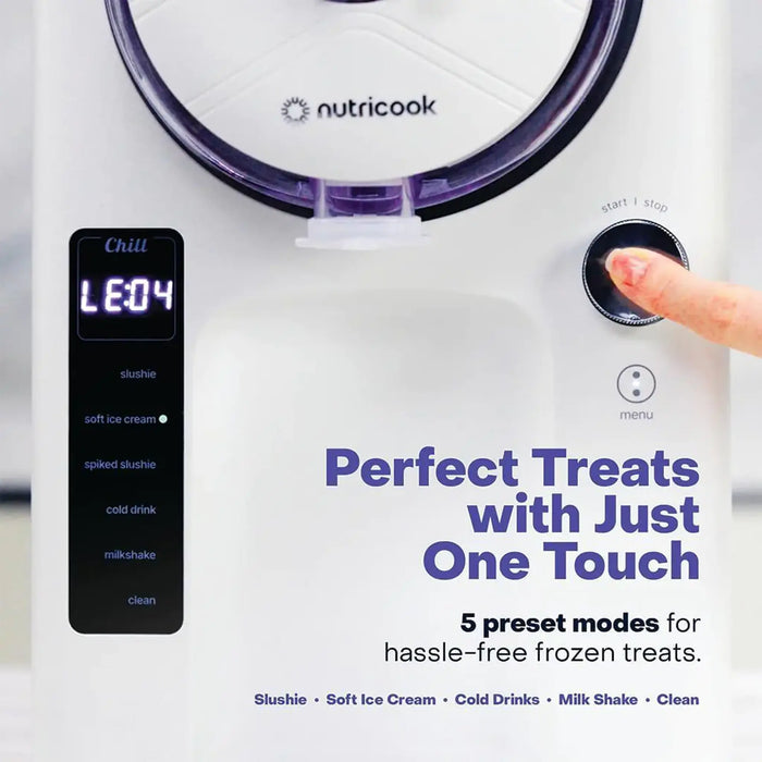 Nutricook Frost Slush & Swirl Soft-Serve Ice Cream And Frozen Treat Maker | 1.8L Capacity | 150W Built-In Compressor | 6 Preset Programs | 7 Texture Settings | Black | NC-FRS330K