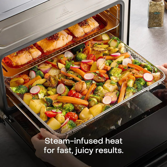 Nutricook Steami X - 10 in 1 Air Fryer Convection Oven with Real Steam Technology for Healthier Cooking 24L| Stainless Steel Interior | Top & Bottom Heating Element | NC-ST330K