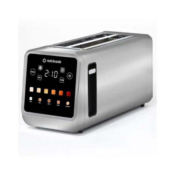 Nutricook 4 Slice Smart Toaster with Touch Screen| all in one for Bread| Bagel Waffle|Pastry and English Muffin|Reheat|Defrost & Favorite button|Stainless Steel|1450W|NC-TS401