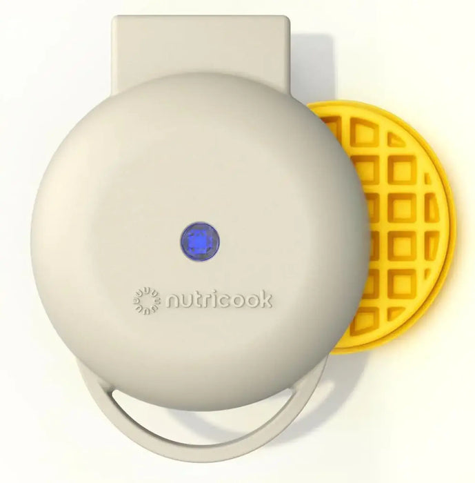 Nutricook Mini Waffle Maker | 350-420W | Healthy Ceramic Non-Stick Coating | Compact Lightweight Design | Red | NC-WM100R