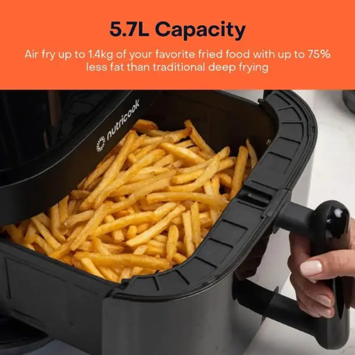 Nutricook Air Fryer 3 Vision 5.7L|Clear Window & Internal Light|Air Fry, Roast, Bake, Dehydrate & Reheat|6 Presets|Black|1700W|2 Year Warranty