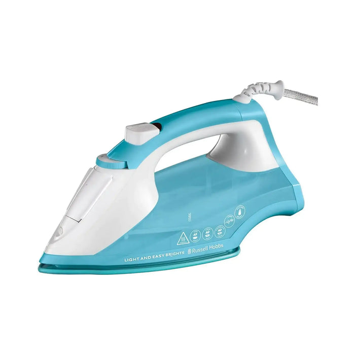 Russell Hobbs Light & Easy Brights Aqua Iron | 2400W | Ceramic Soleplate | 115g Steam Shot | Aqua | 26482