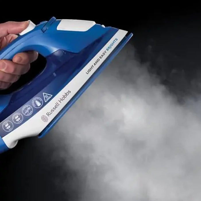 Russell Hobbs Light And Easy Brights Sapphire Iron | 2400W Power | Ceramic Soleplate | 115g Steam Shot | 26483-56