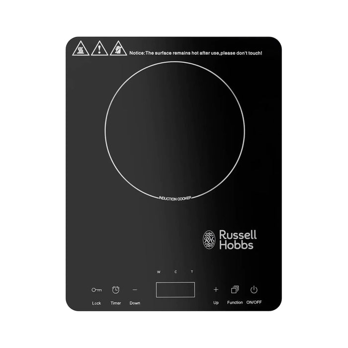 Russell Hobbs T2 Single Induction Cooker | 2000W Power | Single Burner | Adjustable Temperature Control | Portable Electric Hob | Black | T2