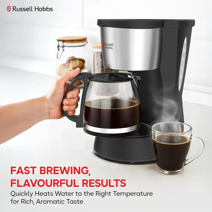 Russell Hobbs Coffee Maker CM6689 Filter Coffee Machine | 1.5L Capacity 12 Cups | 1000W Power | Anti-Drip System | Automatic Warming Plate | Permanent Washable Filter | CM6689