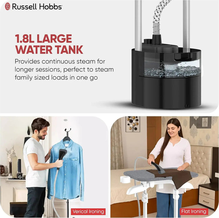 Russell Hobbs Easy Steam Garment Steamer | 1.6L Water Tank | 1500W Power | 45 Minutes Continuous Steam | Multicolour | RGS1500-PRO