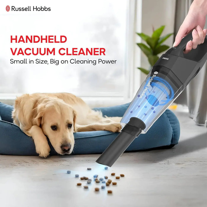 Russell Hobbs Rechargeable Handheld Vacuum Cleaner V01 | 70W Power | 2000mAh 11.1V Battery | 0.4L Dust Capacity | Type-C Charging | Black | RHHV01