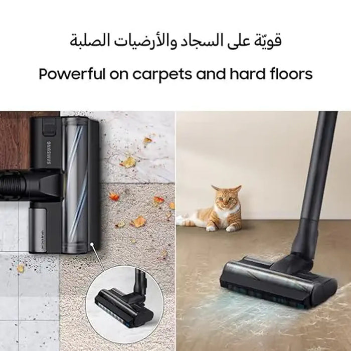 Samsung Jet AI 80 Vacuum Cleaner | 280W Suction Power | HEPA Filtration | AI Cleaning Mode 2.0 | Black Chrometal | VS80F28DFP