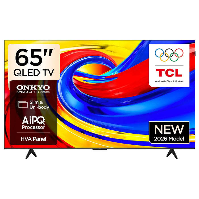 TCL 65 Inch QLED 4K Google TV | ONKYO 2.1 Hi-Fi System | Slim & Uni-body | AiPQ Processor | HVA Panel | 65P7L