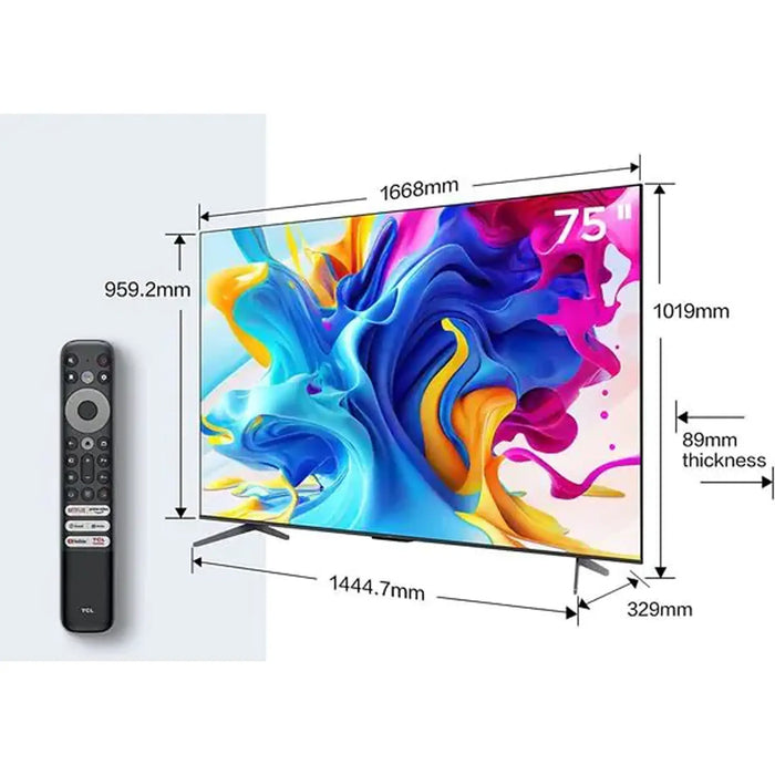 TCL 75 Inch 4K QLED Smart TV| Google TV | Dolby Vision Atmos | HDR 10+ | Game Master | Wide Colour Gamut | Quantum Dot Technology - 75C645 (2023 Model)