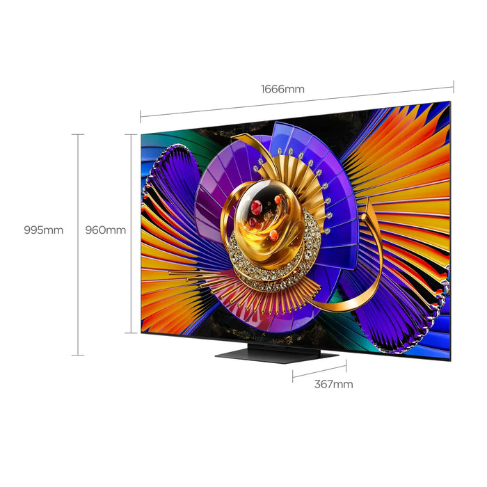 TCL 75 Inch SQD-Mini LED 4K Google TV | Up to 100% BT.2020 | HDR 3000nits | 288 VRR Game Accelerator | 2026 Model | 75C7L