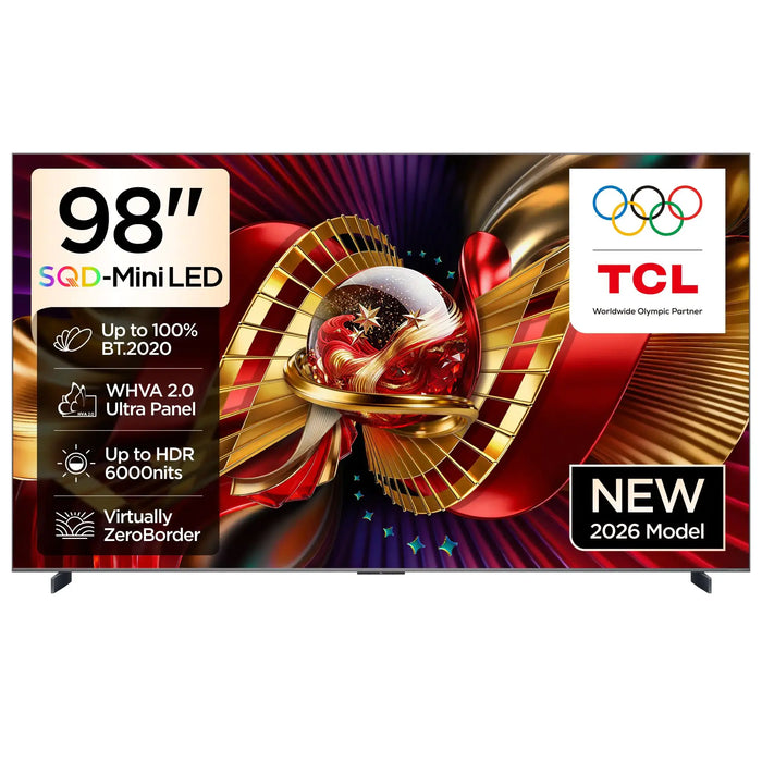 TCL 98 Inch SQD-Mini LED 4K Google TV | Up to 100% BT.2020 | WHVA 2.0 Ultra Panel | HDR 6000nits | Virtually ZeroBorder | 98C8L