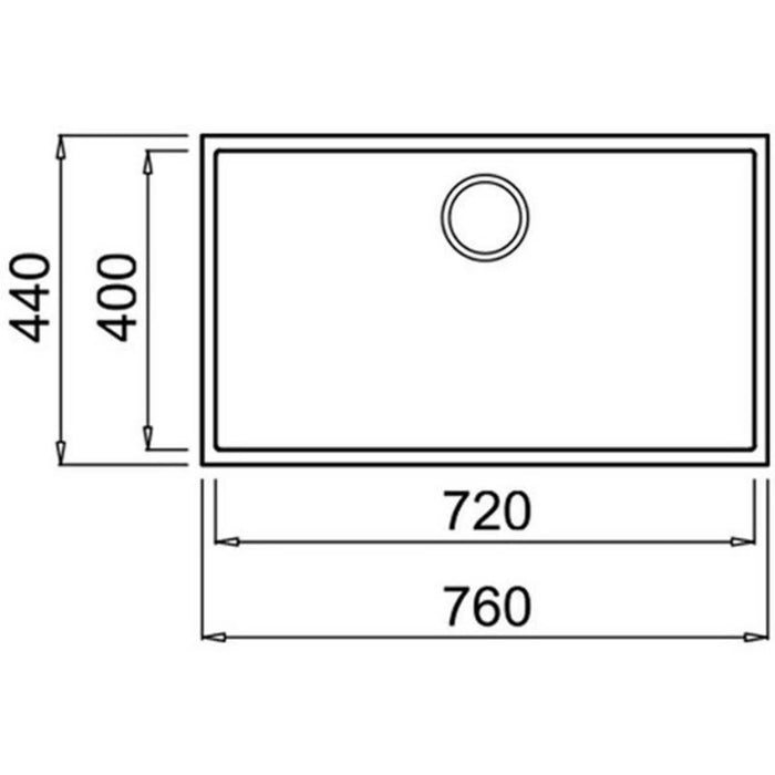 TEKA |Square 72.40 TG| Undermount Tegranite sink with one bowl