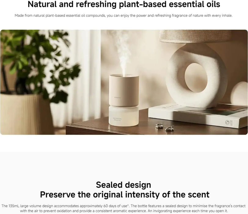 Xiaomi Smart Scent Diffuser Refill Rose And Lychee | 135ml Capacity | Natural Essential Oil Formula | Sealed Leak-Proof Design | Compatible With Xiaomi Smart Scent Diffuser