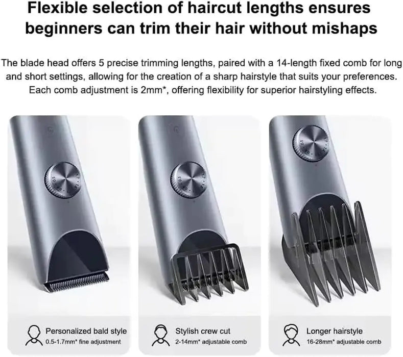 Xiaomi Hair Clipper 2 | Double-Coated High-Hardness Blade | 19 Length Settings | 3 Hour Battery Life | IPX7 Waterproof | 3W Motor