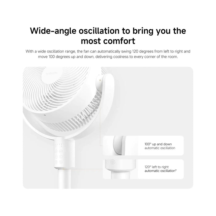 Xiaomi Smart Standing Air Circulation Fan | 1440m_/h Airflow | 13m Long-Range Ventilation | 100¡ Vertical & 120¡ Horizontal Oscillation | Smart App & Voice Control | White | BPLDS11DM